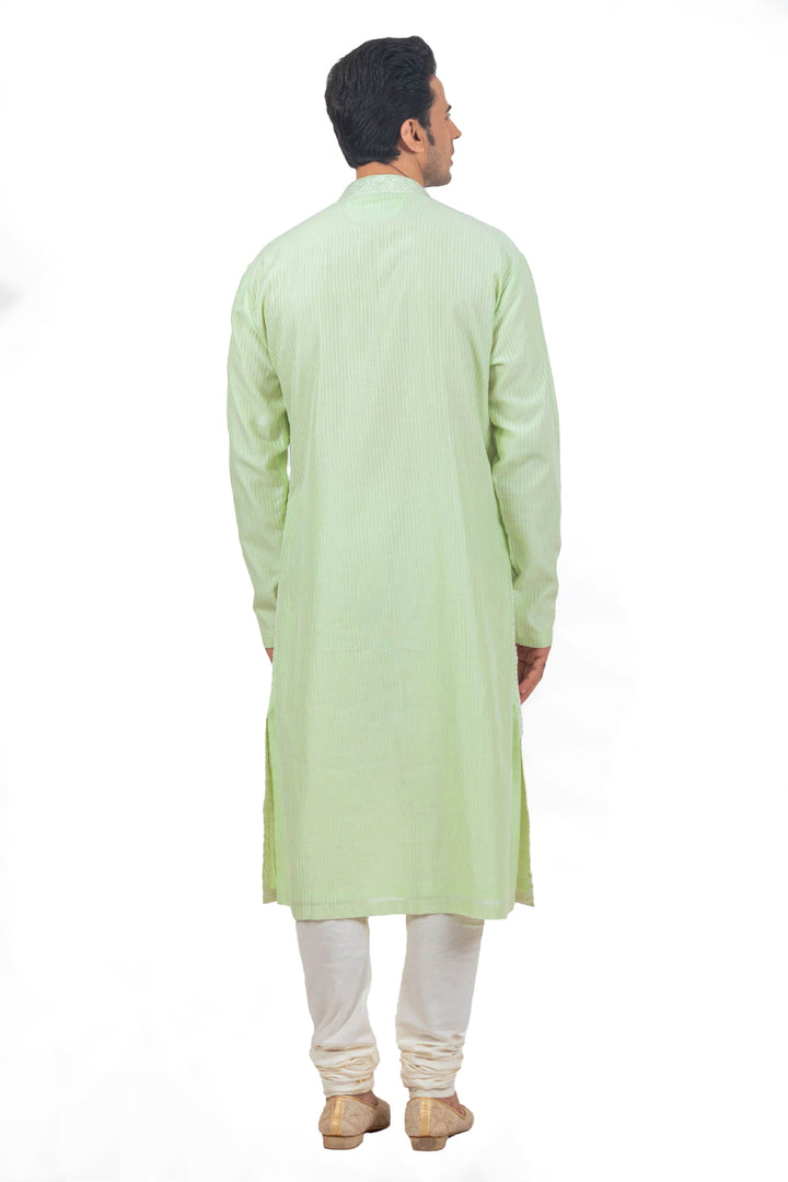 Green Lazer cut Kurta Set