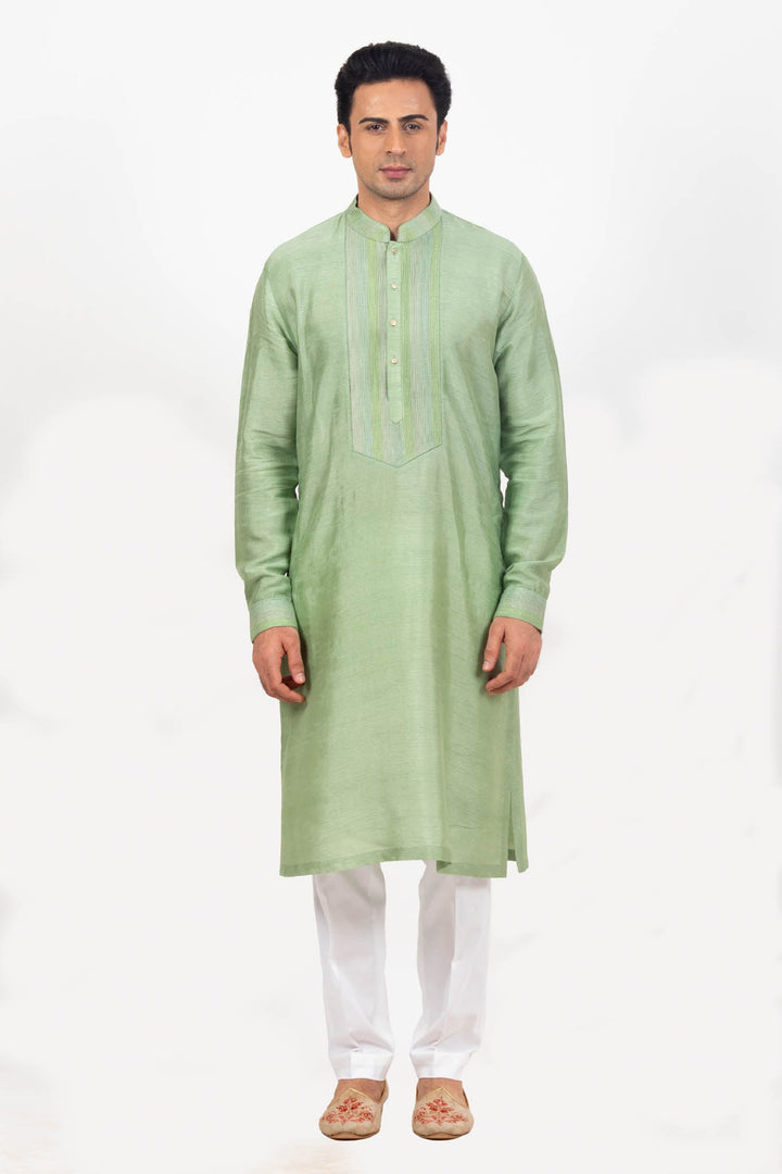 Geen Abstract Machine & Hand Embroidered Bundi Kurta set