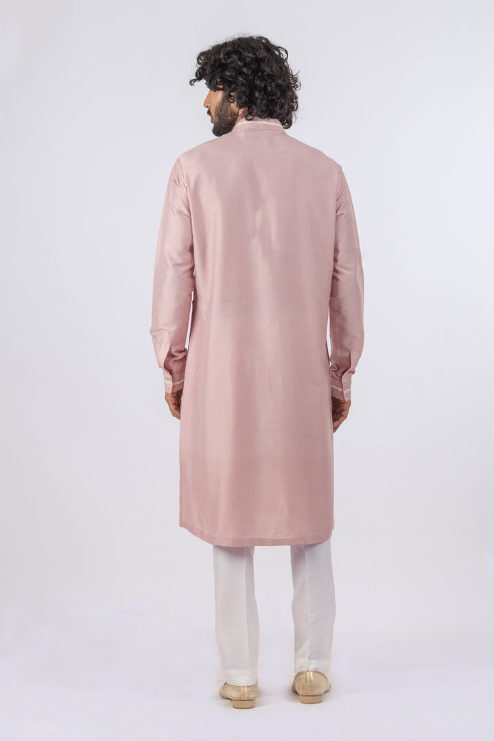 LIGHT ONION PINK PINTUCK NICKLINE KURTA (only kurta)