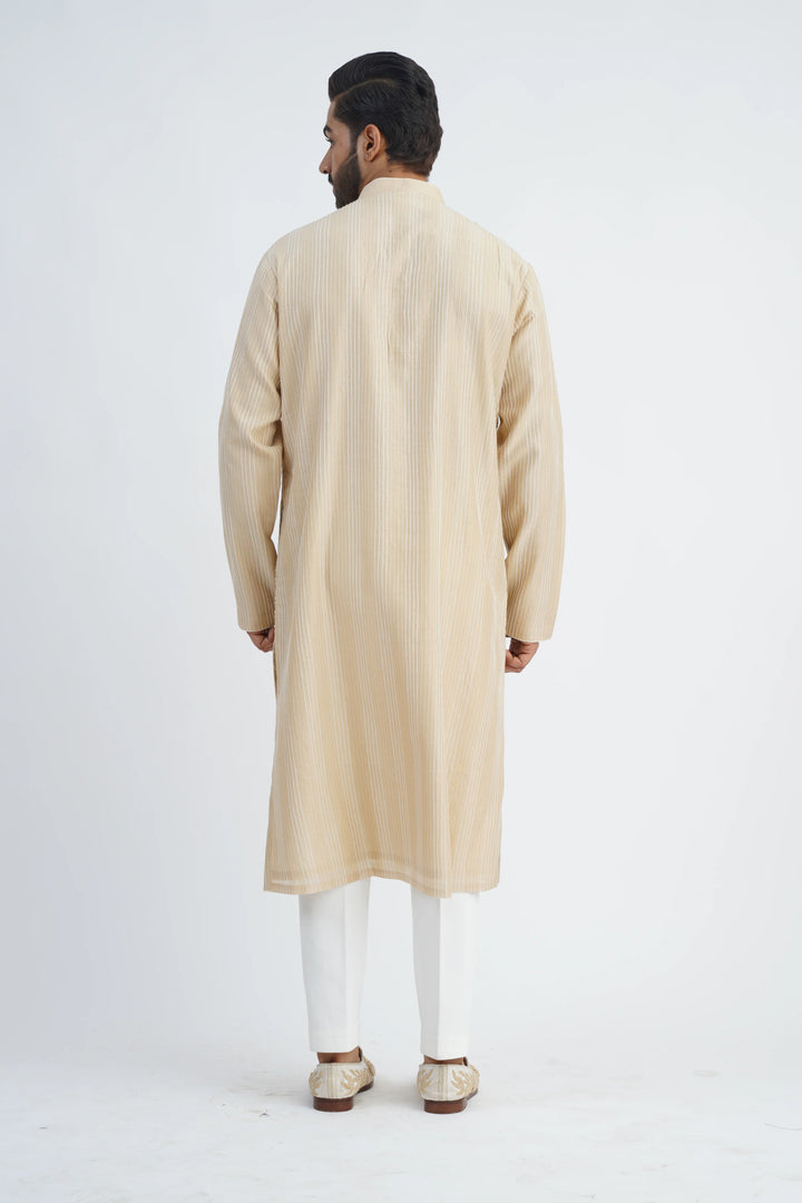 Beige Dori Embroidered Kurta Set