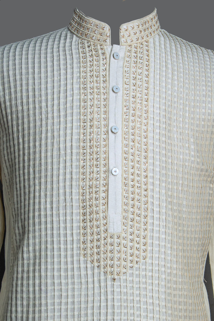 Off-White Chanderi Kurta Set