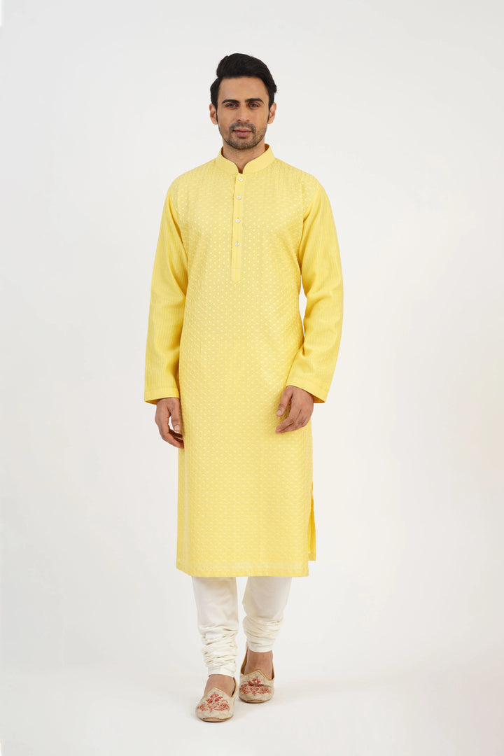 Yellow Embroidered Kurta