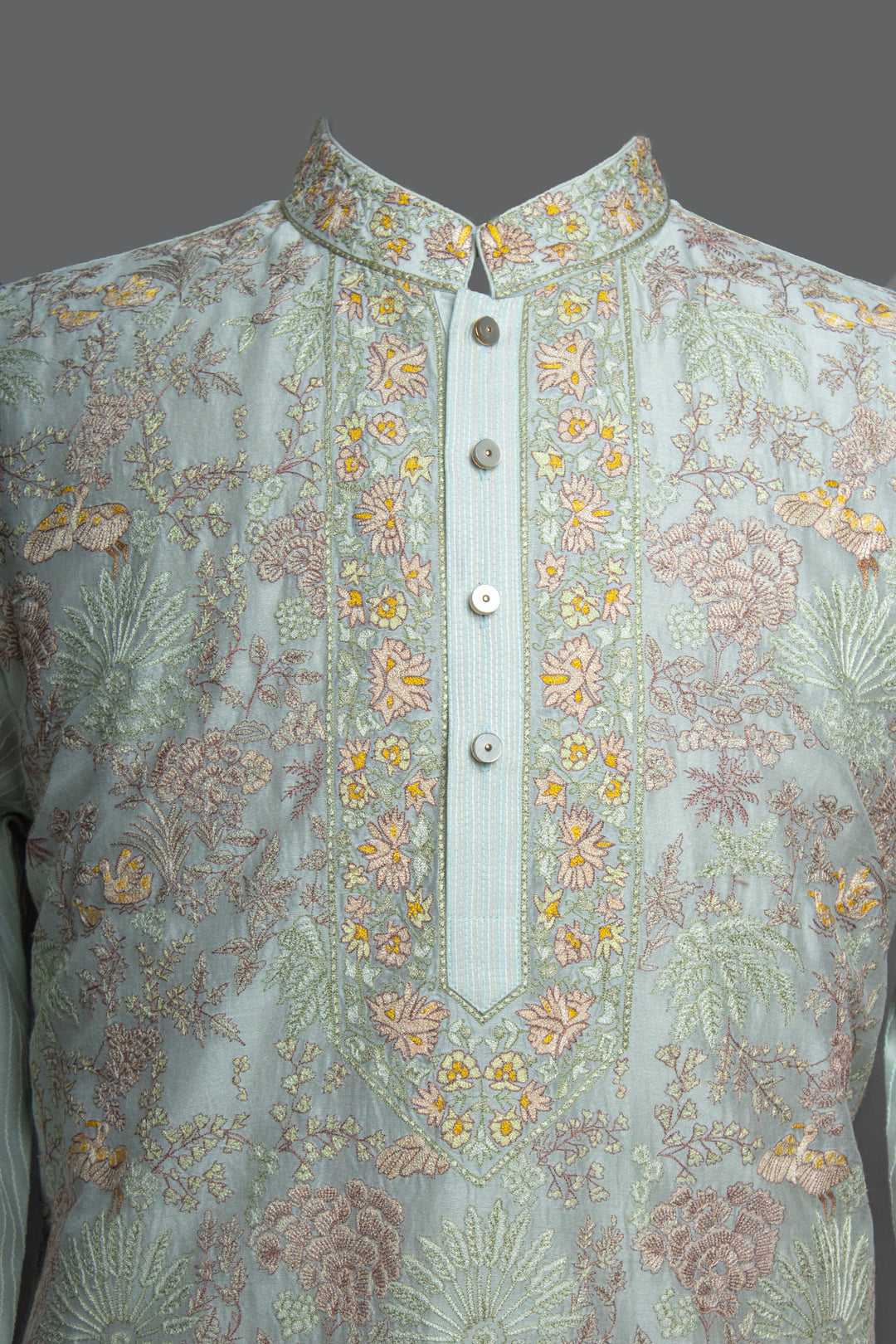 Aqua Chanderi Kurta Set