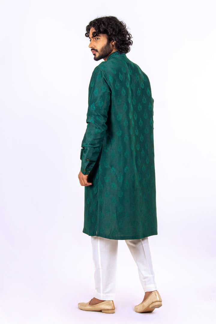 MACHINE EMBROIDERED NECKLINE KURTA (only kurta)