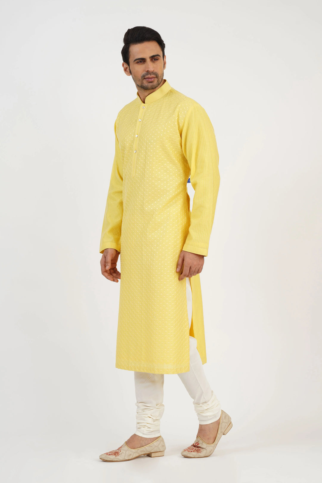 Yellow Embroidered Kurta