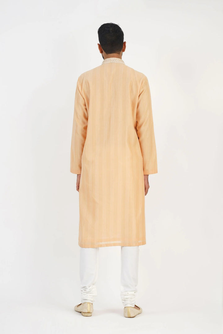 Peach Embroidered Kurta Set