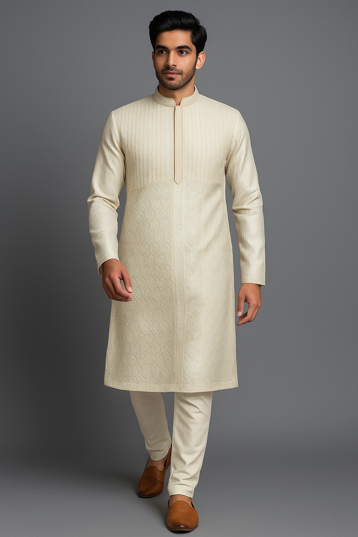Off-White Chanderi Kurta