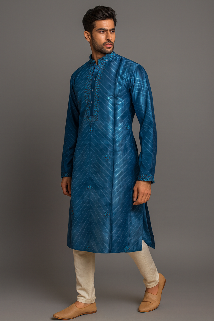 Blue Shibori Kurta Set