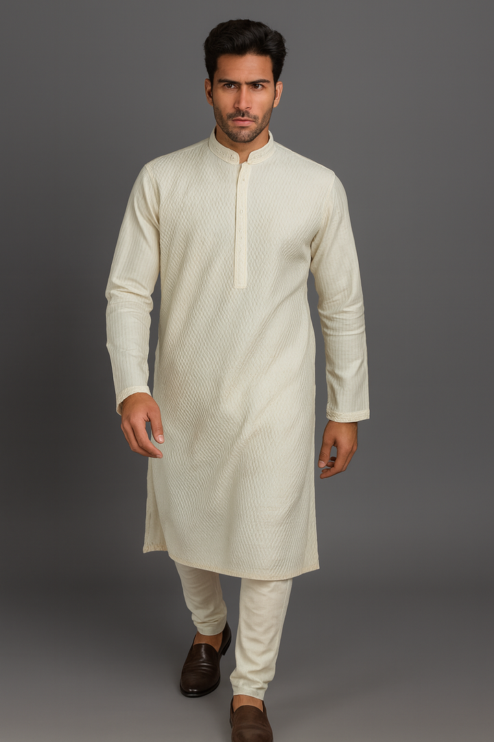 Off-White Chanderi Kurta