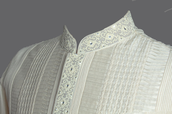 Off-White Chanderi Kurta Set