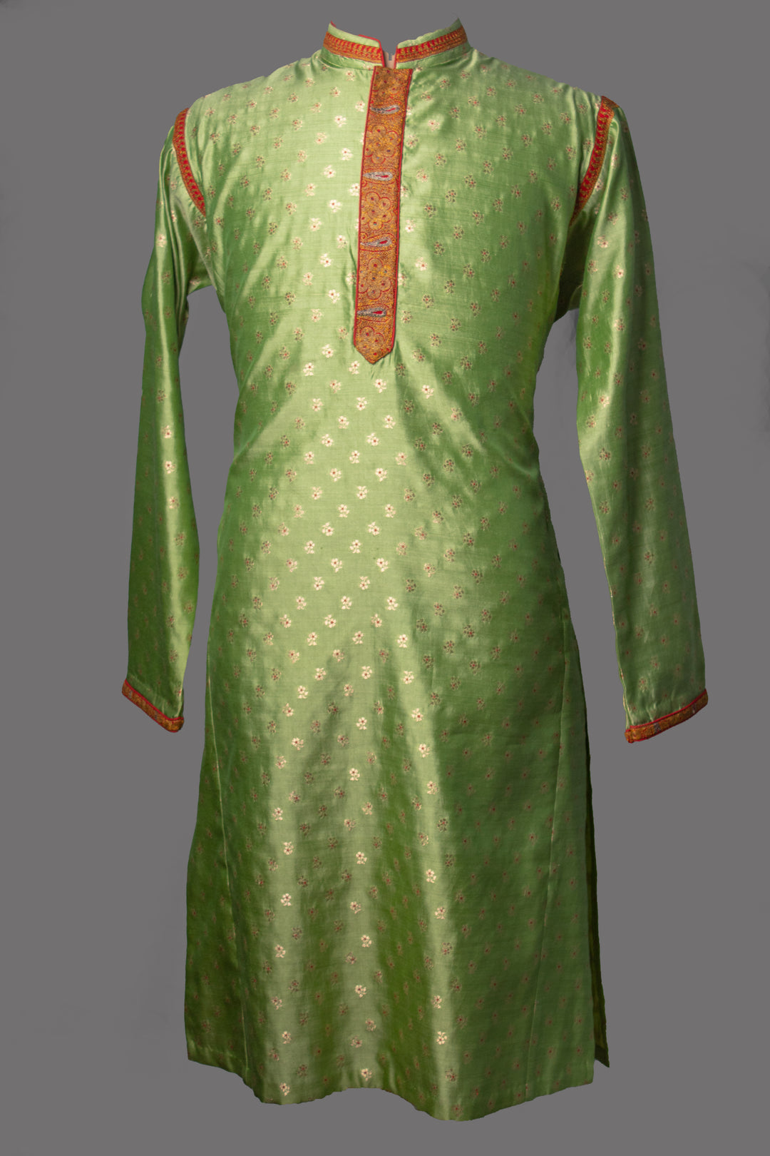 Mint Green Banarasi Silk Kurta for Men | Hand Embroidered Designer Kurta | Luxury Wedding &amp; Festive Wear