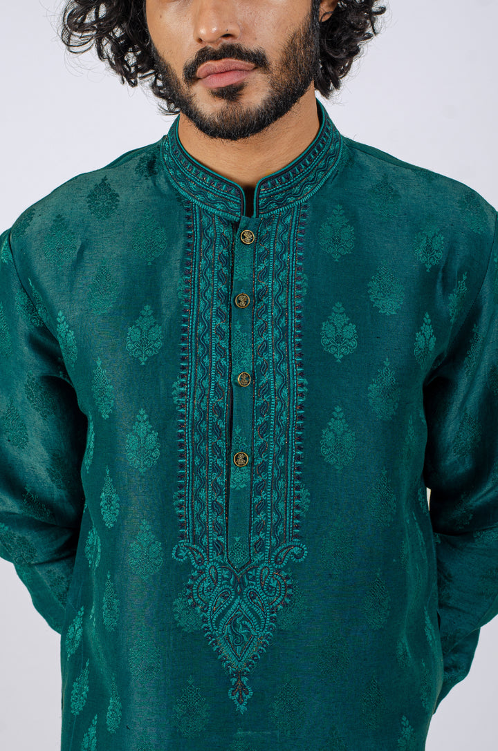 MACHINE EMBROIDERED NECKLINE KURTA (only kurta)