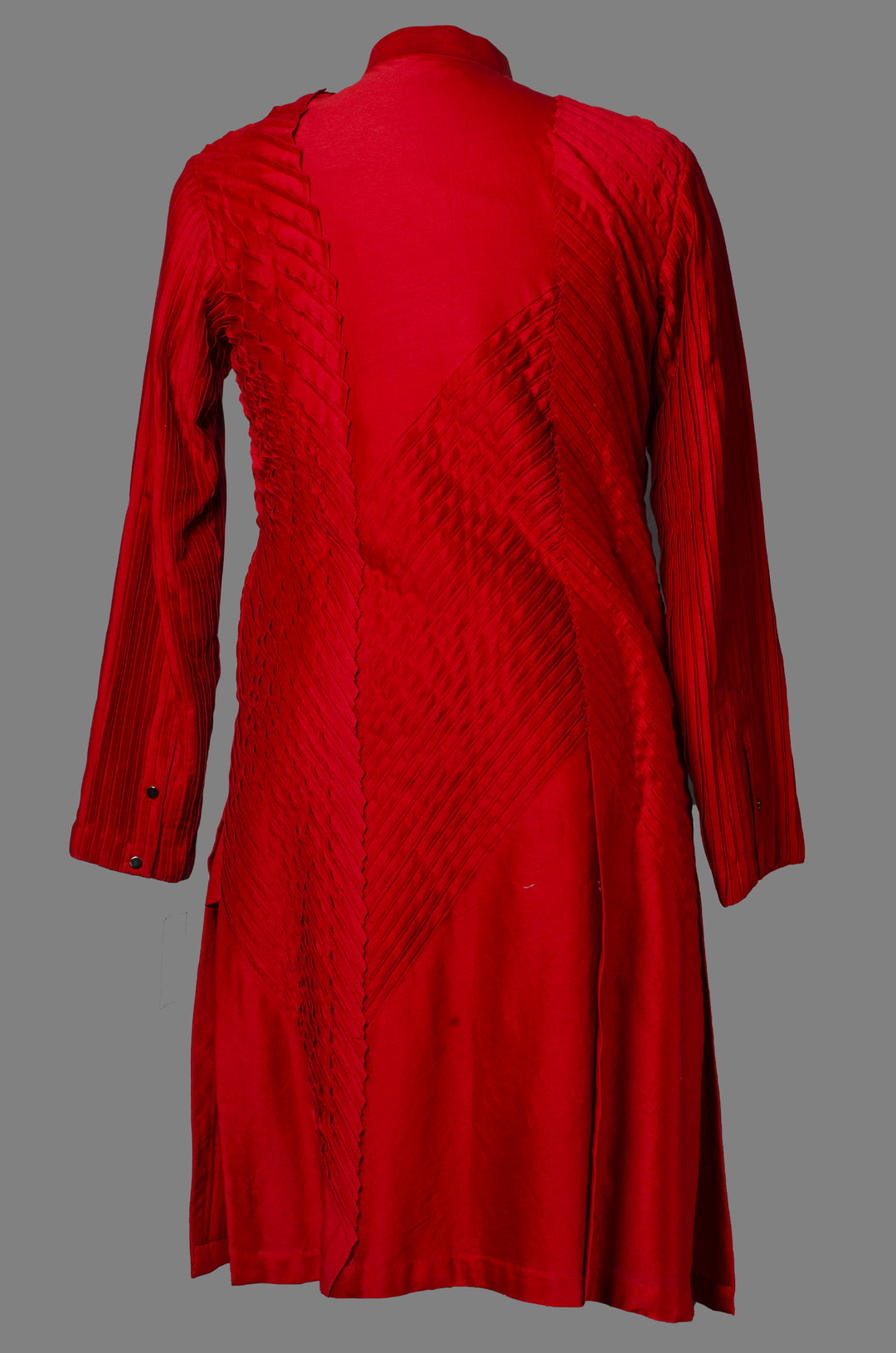 Red Chanderi Kurta Set with All-Over Pintuck Detailing
