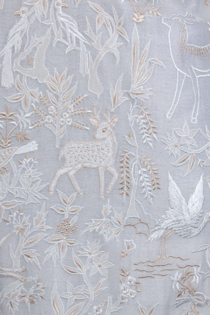 Off-White Chanderi Kurta for Men | Jaal Embroidered Designer Kurta | Wedding & Festive Wear