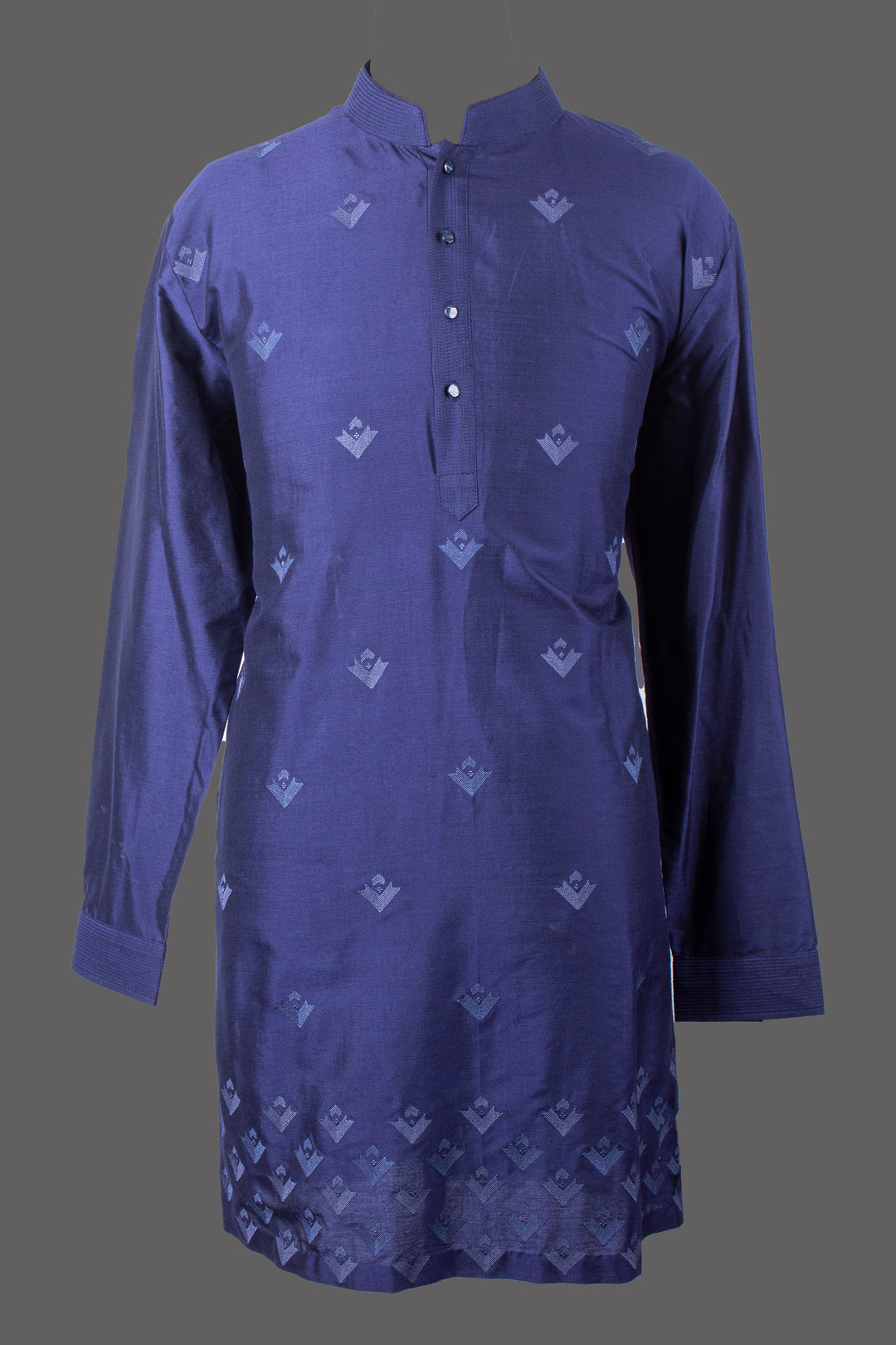 Navy Blue Silk Bandhgala Set for Men | Embroidered Designer Bandhgala with Kurta & Pant | Wedding & Festive Wear