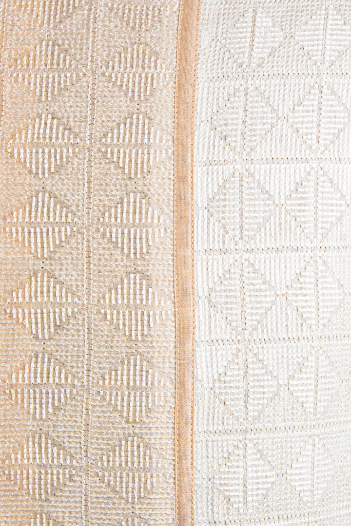 Cream Chanderi Kurta for Men | Machine Embroidered Designer Kurta | Wedding & Festive Wear