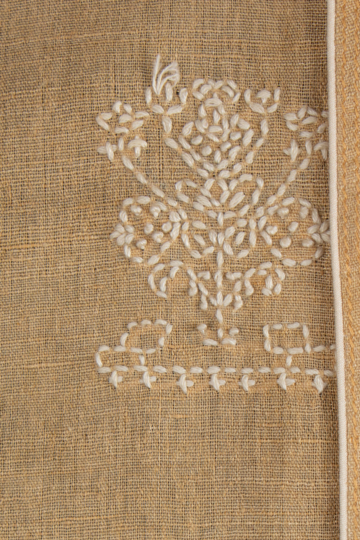 Beige Matka Silk Kurta for Men | Hand Embroidered Designer Kurta | Festive & Wedding Wear
