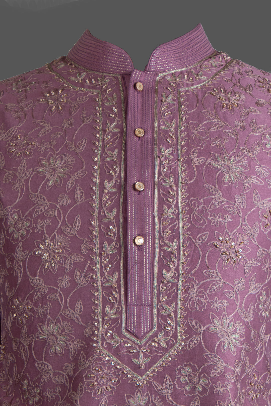 Onion Pink Chanderi Kurta for Men | Aari &amp; Hand Embroidered Designer Kurta | Festive &amp; Wedding Wear