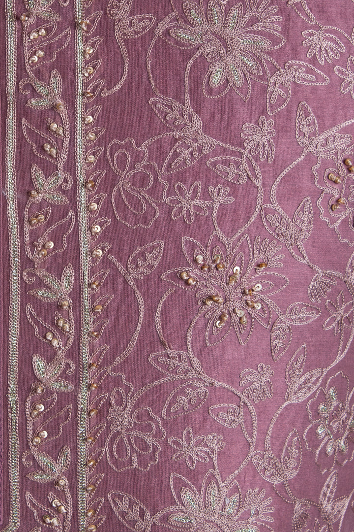 Onion Pink Chanderi Kurta for Men | Aari &amp; Hand Embroidered Designer Kurta | Festive &amp; Wedding Wear