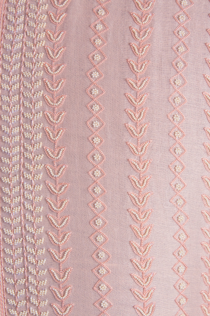 Pink Chanderi Kurta for Men | Aari &amp; Hand Embroidered Designer Kurta | Festive &amp; Wedding Wear