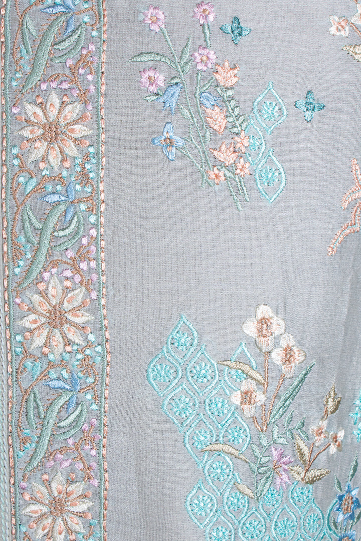 Aqua Chanderi Kurta for Men | Machine Embroidered Designer Kurta | Premium Festive &amp; Wedding Wear