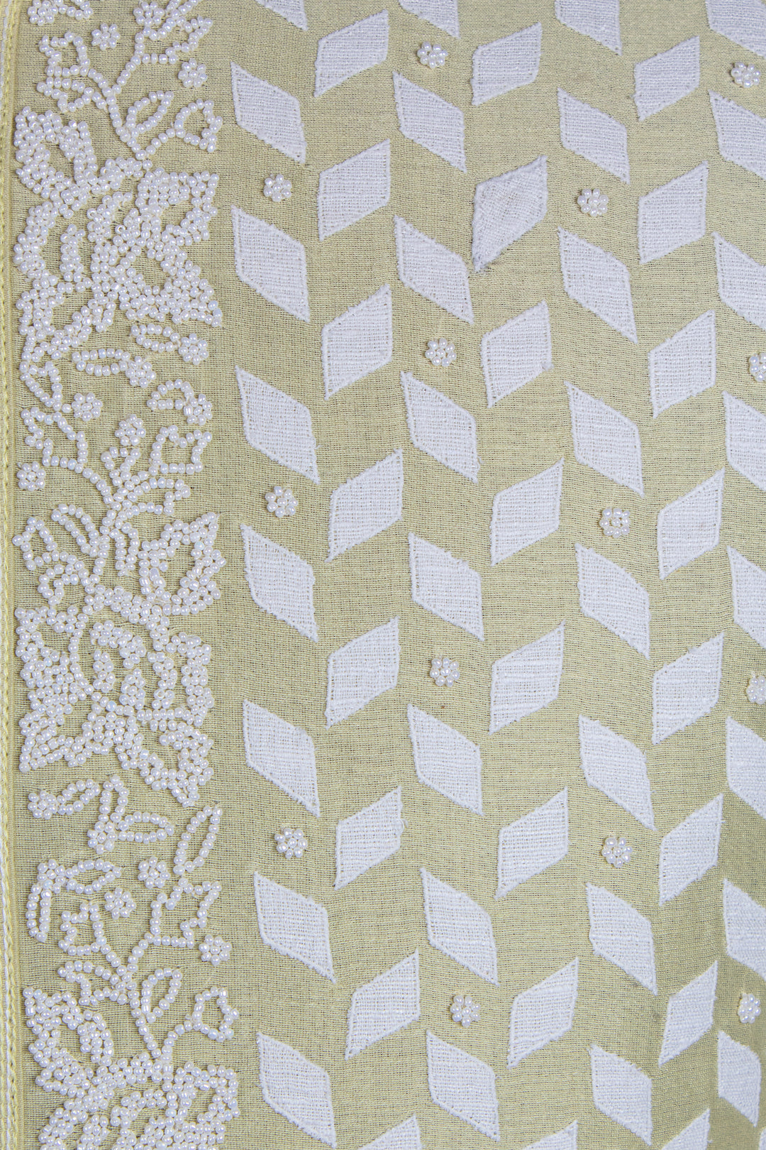 Light Yellow Chanderi Kurta for Men | Patch &amp; Moti Work Designer Kurta | Luxury Festive &amp; Wedding Wear