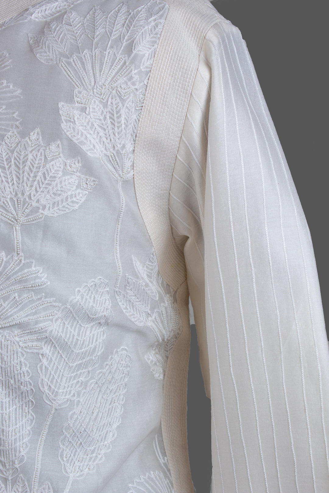 Off-White Chanderi Kurta for Men | Aari & Hand Embroidered Designer Kurta | Luxury Wedding & Festive Wear