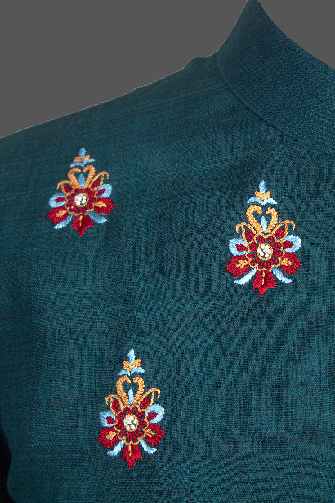 Green Matka Silk Kurta for Men | Hand Embroidered Booti Kurta | Luxury Wedding & Festive Wear