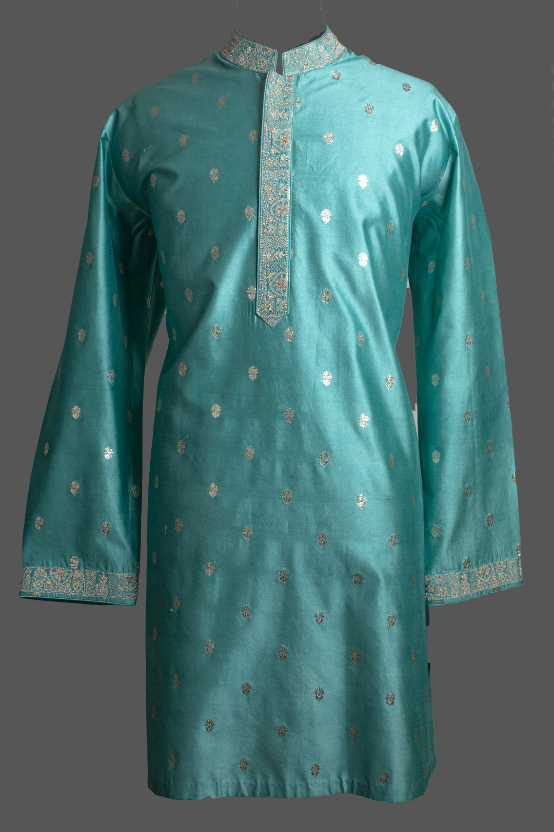 Green Silk Kurta for Men | Machine & Hand Embroidered Designer Kurta | Luxury Wedding & Festive Wear