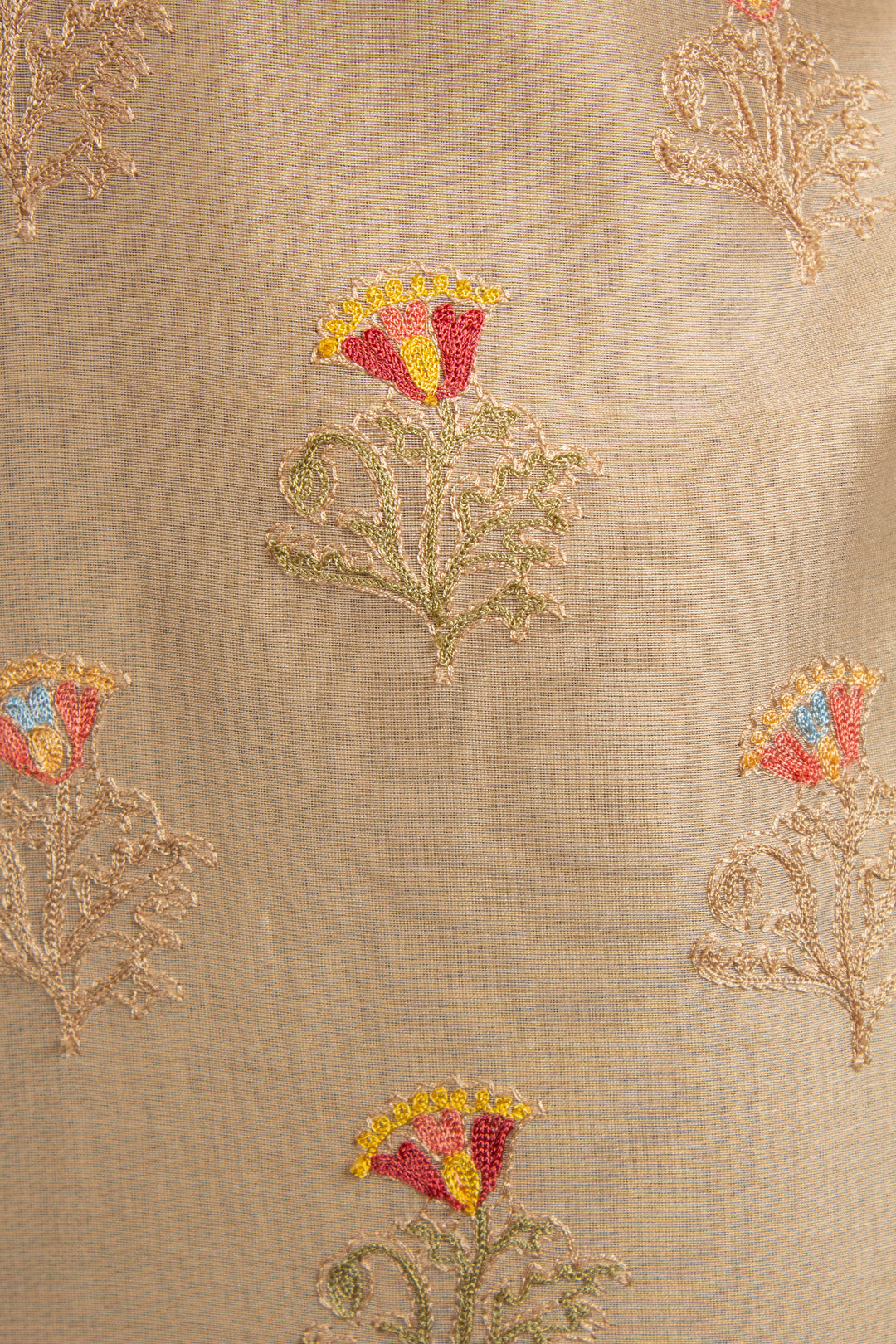 Beige Chanderi Kurta for Men | Aari & Machine Embroidered Designer Kurta | Wedding & Festive Wear