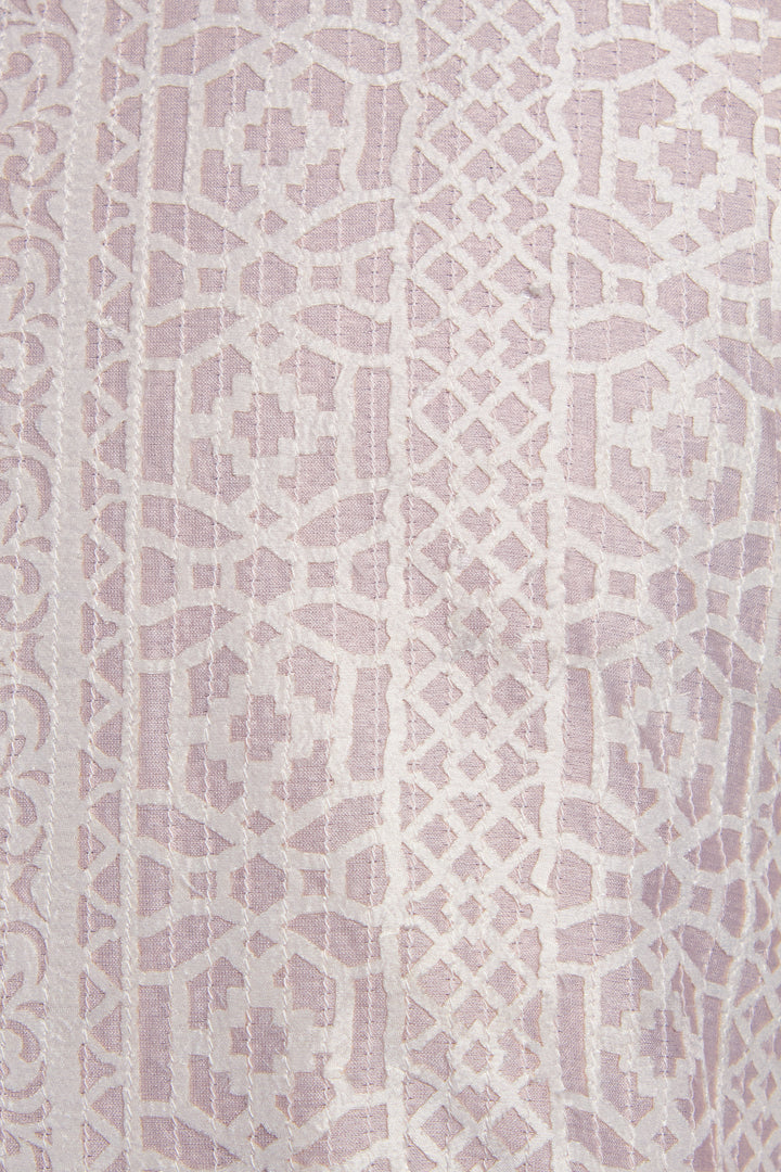 Pink Chanderi Kurta for Men | Laser Cut & Stitchline Designer Kurta | Wedding & Festive Wear