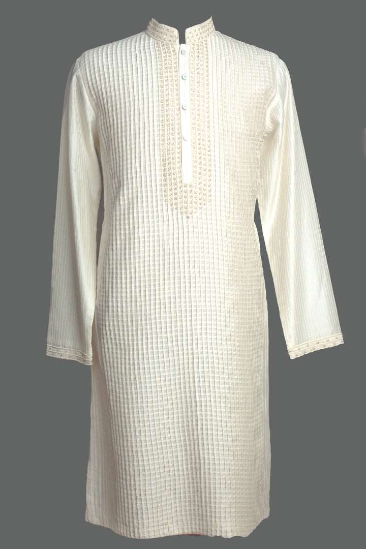 Off-White Chanderi Kurta Set