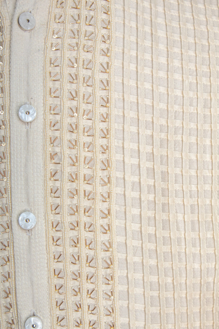 Off-White Chanderi Kurta Set
