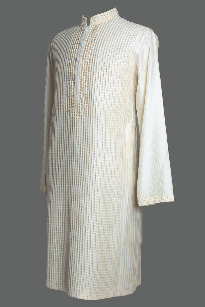 Off-White Chanderi Kurta Set
