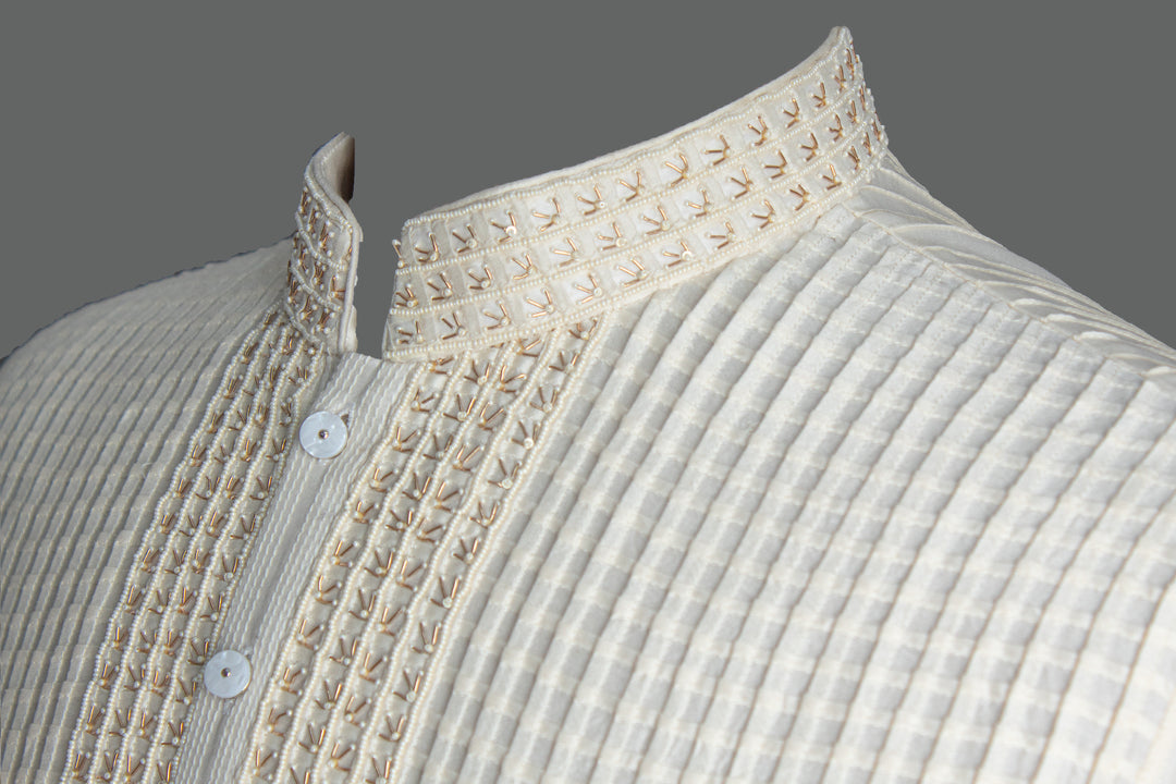 Off-White Chanderi Kurta Set