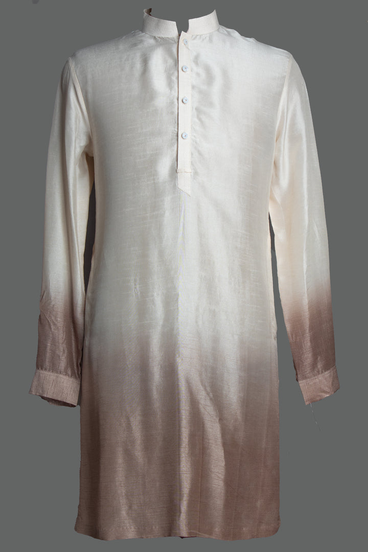 Beige Shaded Kurta and Bundi Set