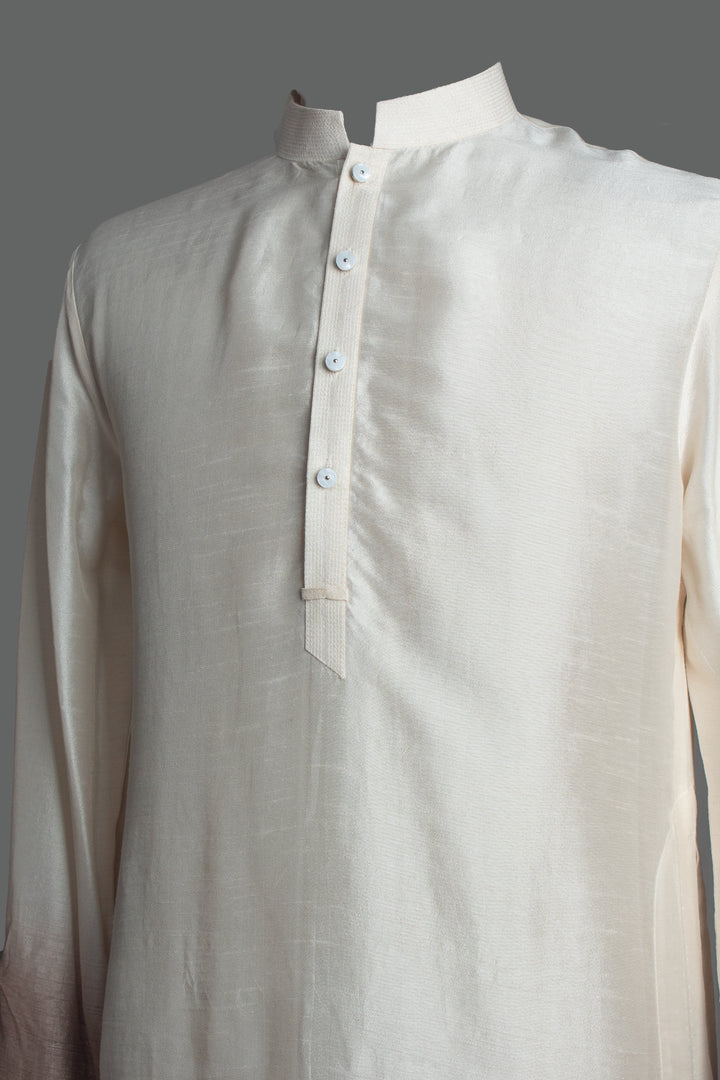 Beige Shaded Kurta and Bundi Set