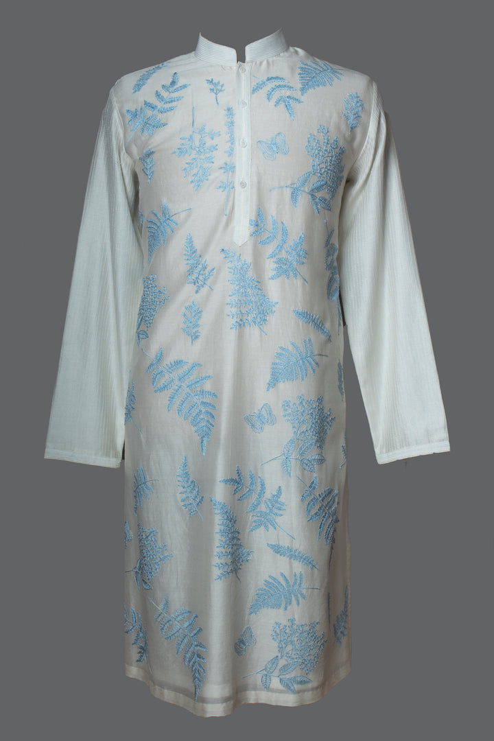 Off-White Chanderi Kurta Set