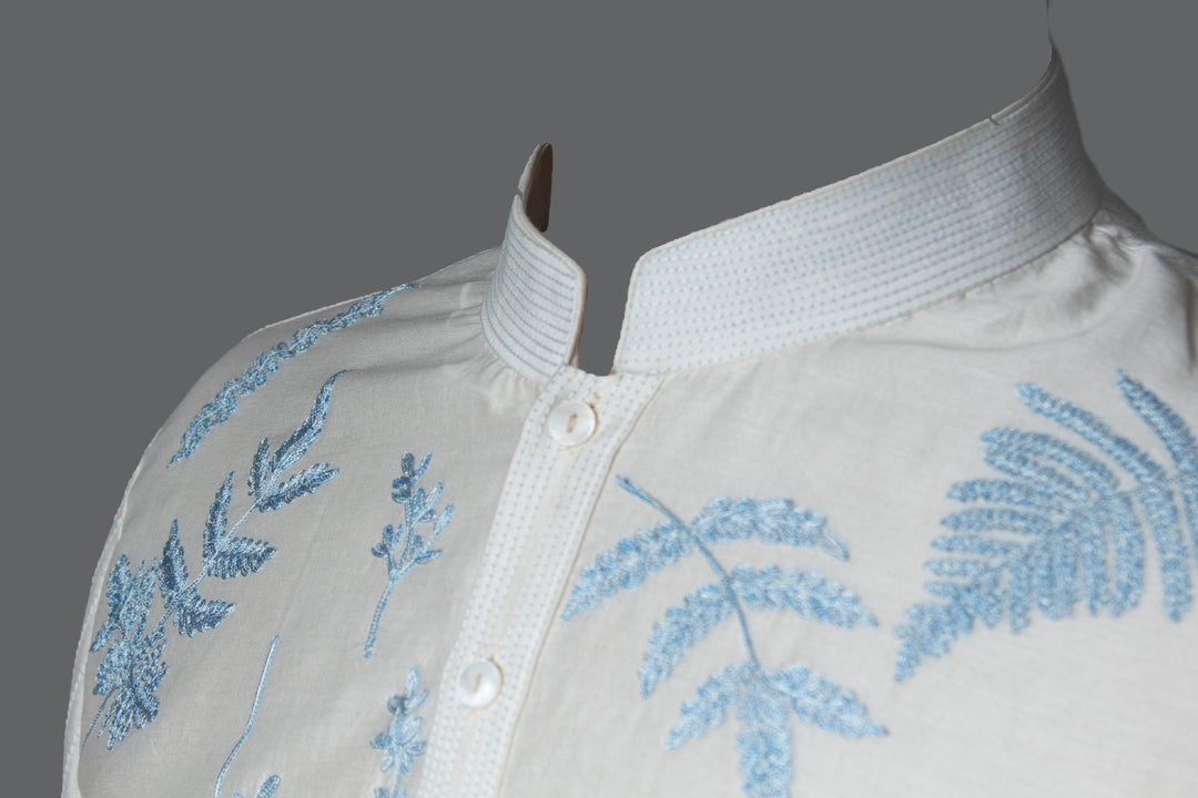 Off-White Chanderi Kurta Set