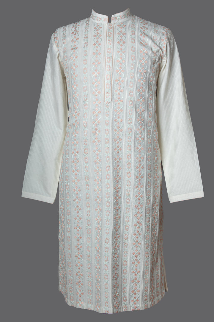 Cream Cotton Silk Kurta Set