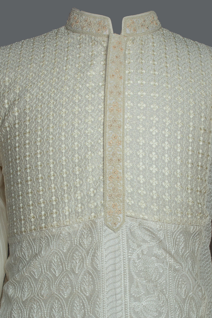 Off-White Chanderi Kurta