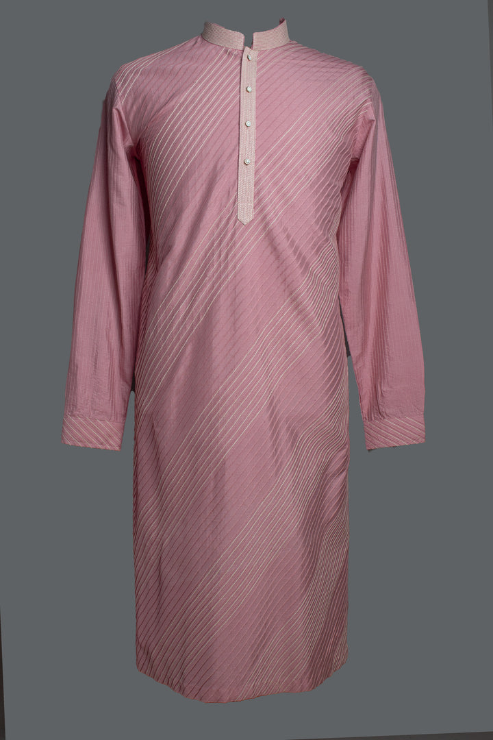 Pink Cotton Silk Kurta Set