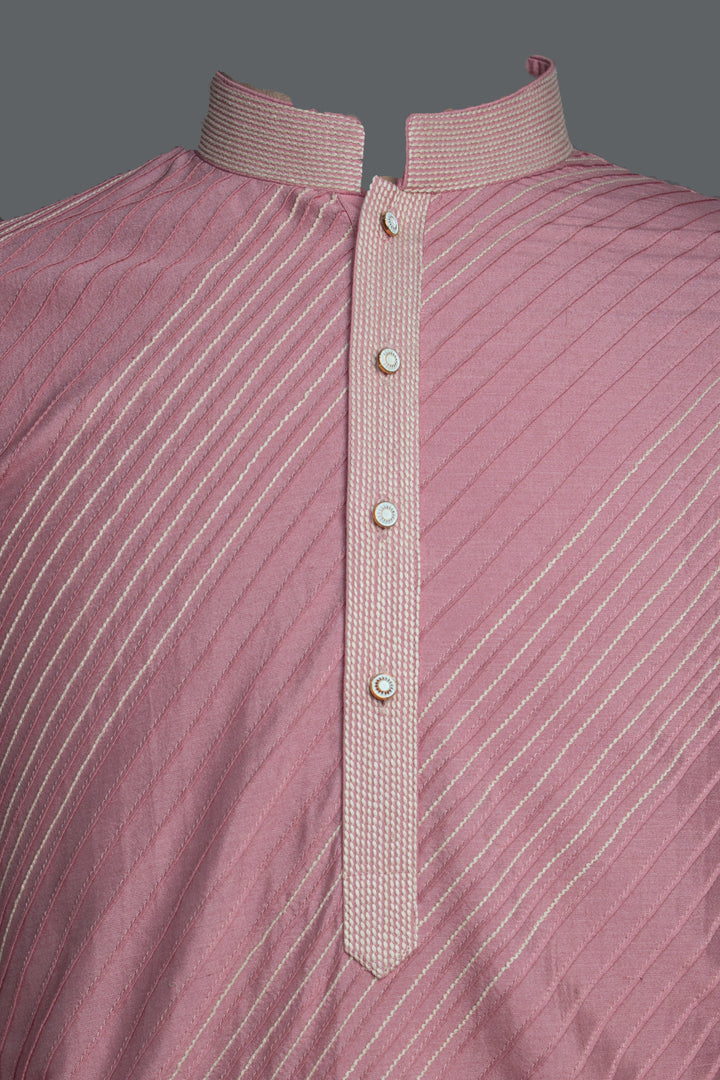 Pink Cotton Silk Kurta Set