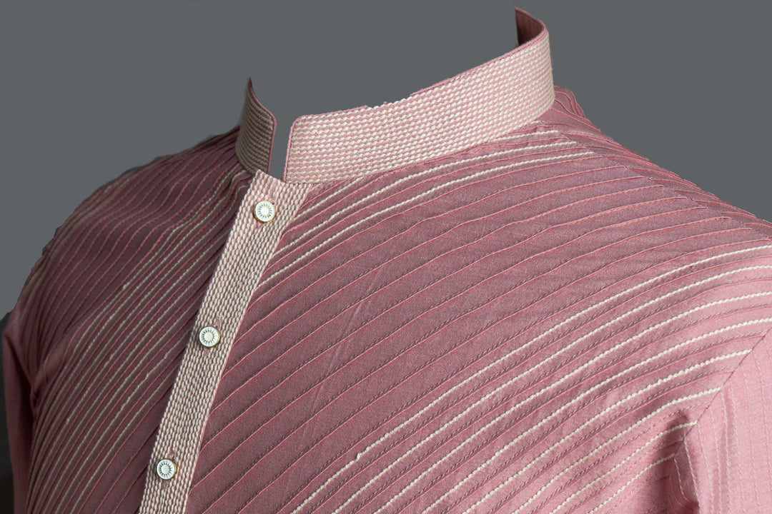 Pink Cotton Silk Kurta Set