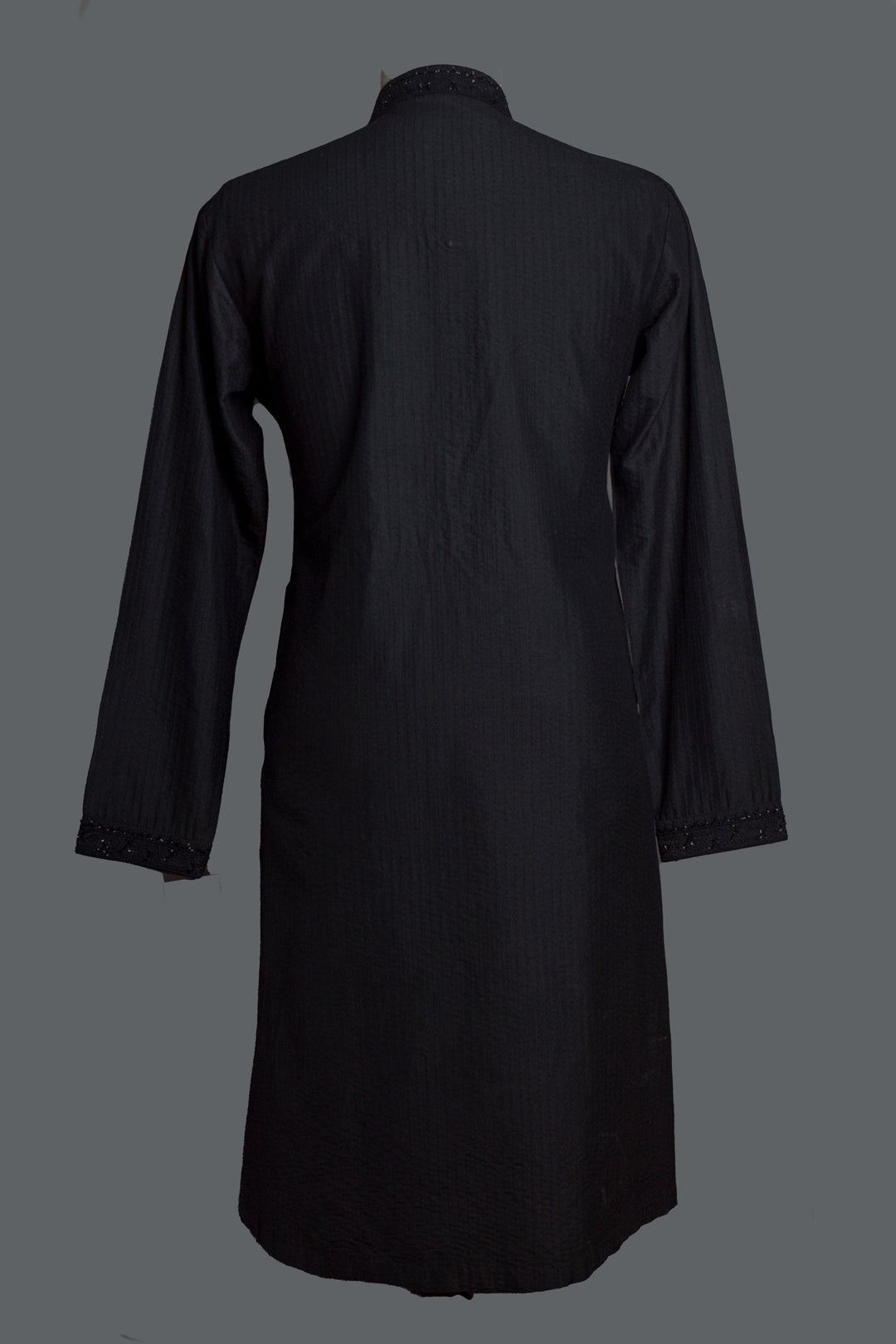 Black Cotton Silk Kurta Set