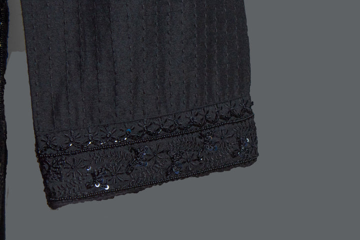 Black Cotton Silk Kurta Set