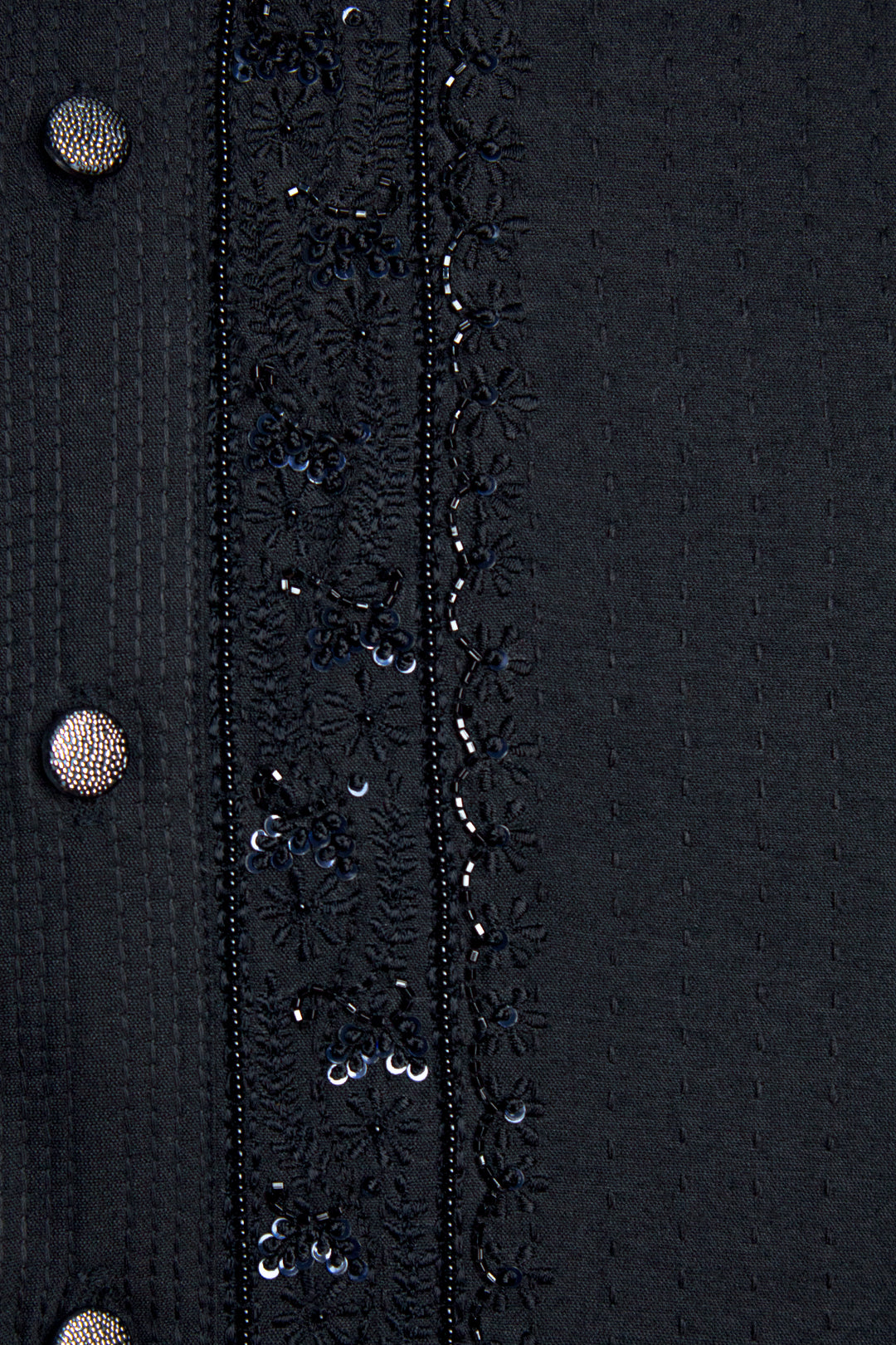 Black Cotton Silk Kurta Set