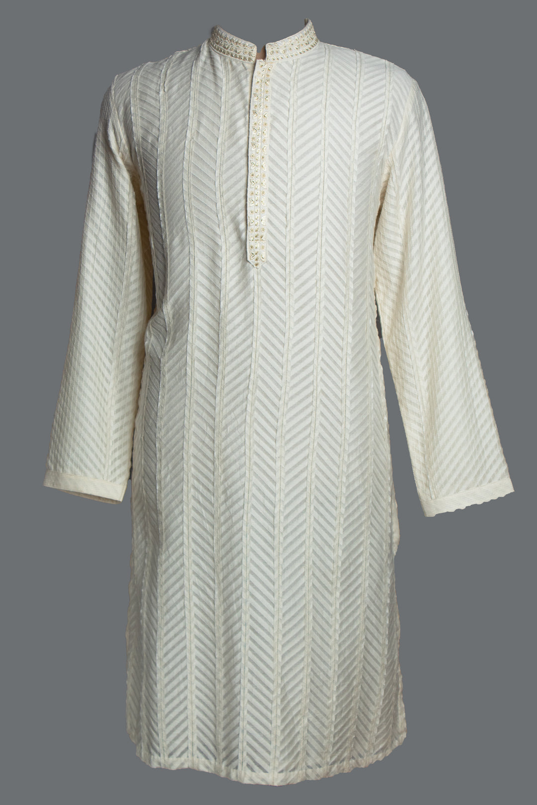 Off-White Banarasi Silk Kurta