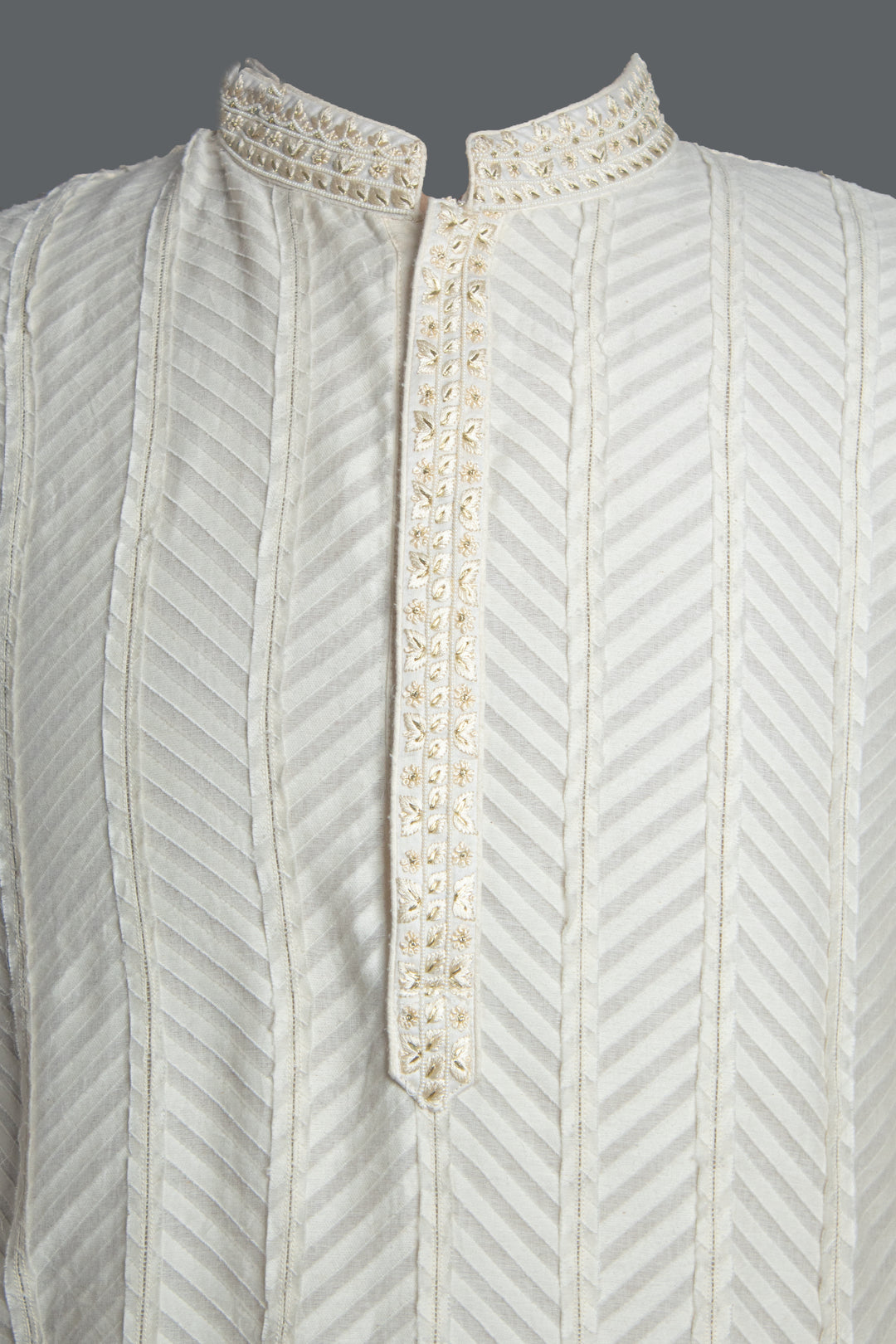 Off-White Banarasi Silk Kurta