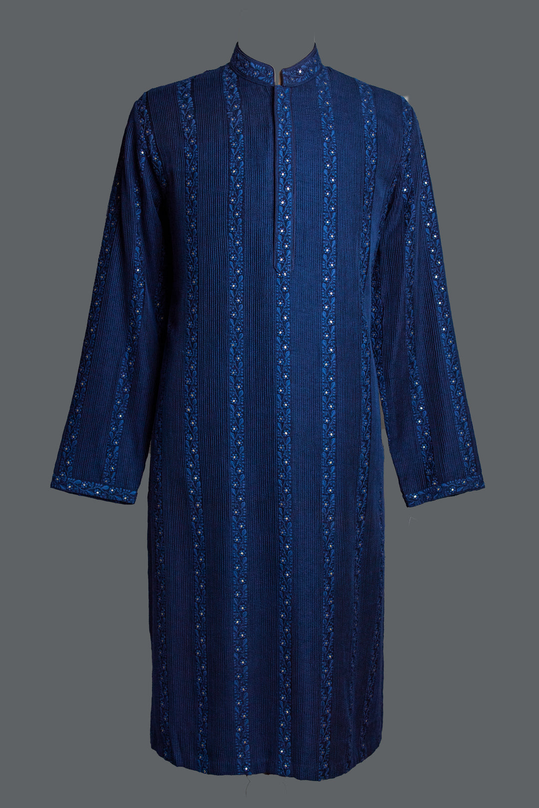 Navy Blue Silk Kurta set